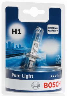 Лампа розжарювання H1 12V 55W P14,5s PURE LIGHT (вир-во) BOSCH 1987301005