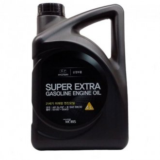 Масло моторное(ENGINE OIL SUPER EXTRA GASOLINE 5W-30), 4L MOBIS 05100-00410