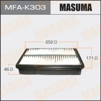 Воздушный фильтр A2517 LHD KIA/ SPORTAGE/ V2000, V2700 04- (1/40) MASUMA MFAK303 (фото 1)