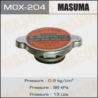 Кришка радіатора (NGK-P519, TAMA-RC21S, FUT.-R123) 0.9 kg/cm2 MASUMA MOX204 (фото 1)