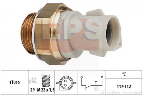 Датчик увімкнення вентилятора (117-112°C) Ford Escort, Orion 1.4-1.6 91- EPS 1.850.166 (фото 1)
