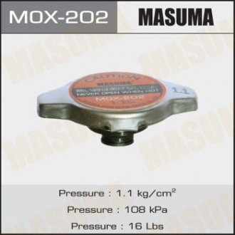 Крышка радиатора (NGK-P561, TAMA-RC13, FUT.-R126) 1.1 kg/cm2 MASUMA MOX202