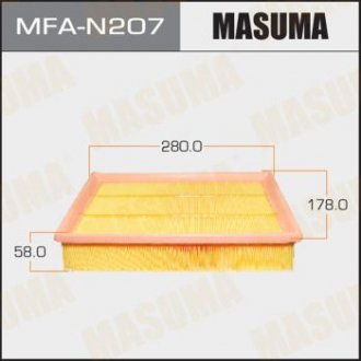 Повітряний фільтр A2512 NISSAN/ PATHFINDER, NAVARA 05- (1/20) MASUMA MFAN207