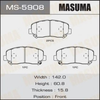 Колодки дискові AN- CX-5 2011- front (1/12) MASUMA MS5908 (фото 1)