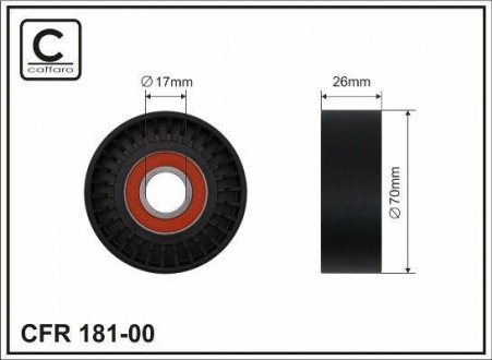 70x17x26 Ролік паразитний паска ГРМ Chery Amulet CAFFARO 181-00