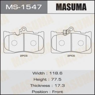 Колодки дисковые AN-731WK (1/12) MASUMA MS1547 (фото 1)