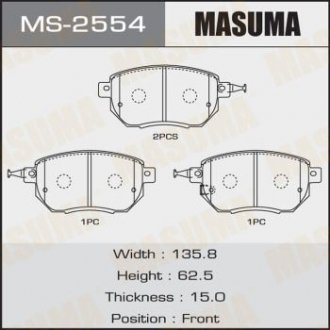 Колодки дисковые AN-711WK (1/12) MASUMA MS2554