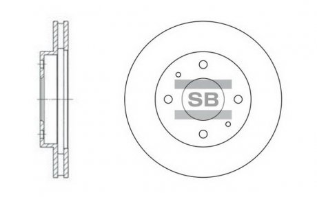 Тормозной диск передний SANGSIN BRAKE Hi-Q (SANGSIN) SD4302