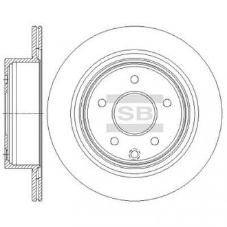 Тормозной диск задний BRAKE Hi-Q (SANGSIN) SD4241 (фото 1)