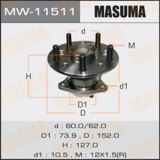 Ступовий вузол rear CAMRY/ MCV30, ACV30 LH MASUMA MW11511 (фото 1)