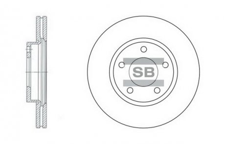 Тормозной диск передний BRAKE Hi-Q (SANGSIN) SD4401 (фото 1)