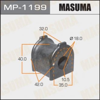 Втулка стабілізатора /rear/ LAND CRUISER PRADO, FJ CRUISER / GRJ150L, GSJ15W [уп.2] MASUMA MP1199 (фото 1)