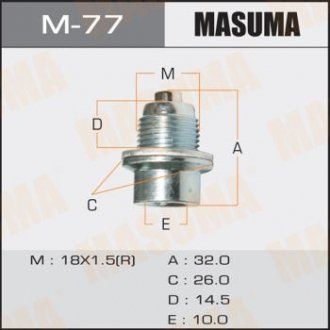 Болт маслосливний A/T З МАГНІТОМ Honda ACCORD.CF3, CF4 MASUMA M77