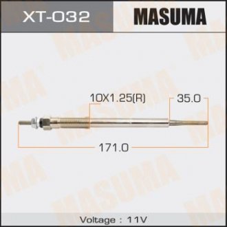 Свеча накаливания PT-157.11V /1KZ-FTV (1/10/100) MASUMA XT032 (фото 1)