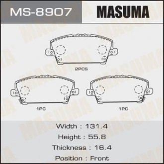 Колодки дисковые з CIVIC/ CIVIC HYBRID front (1/12) MASUMA MS8907 (фото 1)