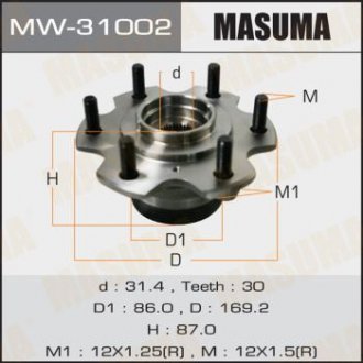 Ступичный узел front PAJERO/ V65W, V75W, V87W, V97W MASUMA MW31002 (фото 1)