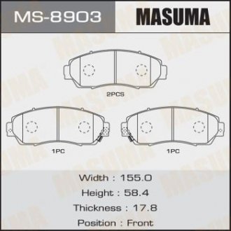 Колодки дискові AN- CR-V/RE3.RE4 front (1/8) MASUMA MS8903