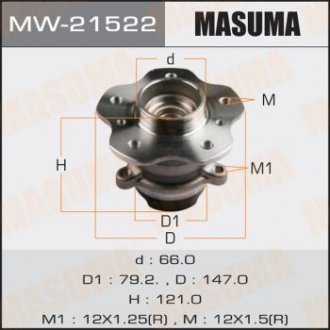 Ступичный узел rear QASHQAI / J11E (with ABS) MASUMA MW21522 (фото 1)