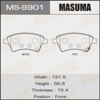 Колодки дисковые SUZUKI/ SX-4 06- front (1/12) MASUMA MS9901