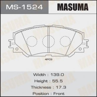 Колодки дисковые AURIS/ NZE15#H, ZRE15#H front MASUMA MS1524