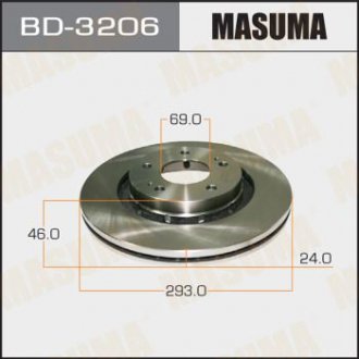 Диск тормозной front OUTLANDER 03- [уп.2] MASUMA BD3206