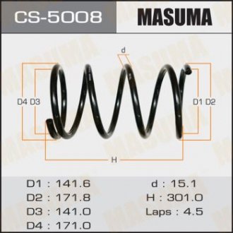 Пружина подвески front CR-V/ V2000, V2400 MASUMA CS5008 (фото 1)