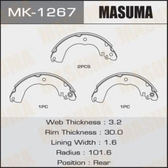 Колодки барабанные TIIDA/ JC11 (1/12) MASUMA MK1267 (фото 1)