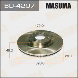 Диск тормозной front CX-7 06- [уп.2] MASUMA BD4207