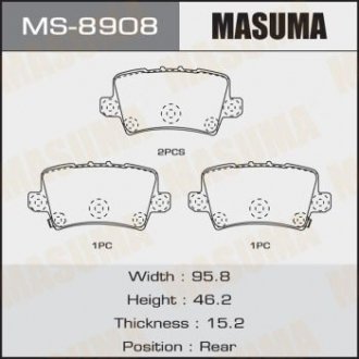 Колодки дисковые з CIVIC rear (1/12) MASUMA MS8908 (фото 1)