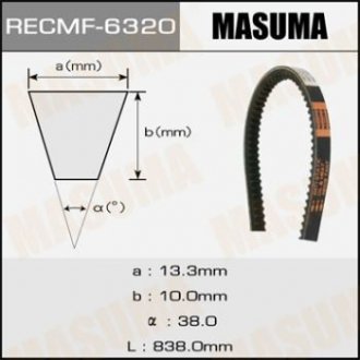 Ремінь клиновий рк. 13х838 мм MASUMA 6320