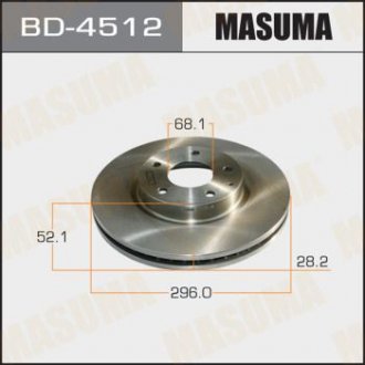 Диск гальмівний front CX-5 [уп.2] MASUMA BD4512 (фото 1)