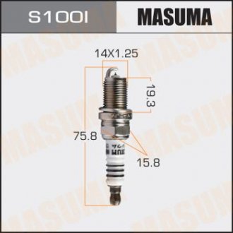 Свеча зажигания IRIDIUM (IK16) MASUMA S100I (фото 1)