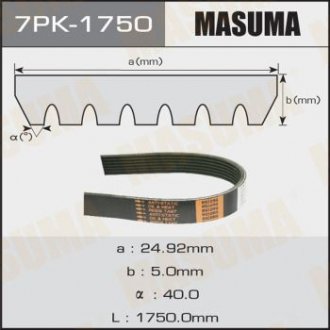 Ремінь струмковий 7PK-1750 MASUMA 7PK1750 (фото 1)
