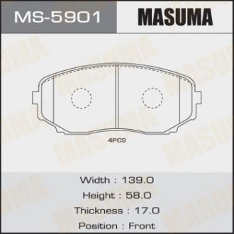 Колодки дисковые з (1/12) MASUMA MS5901