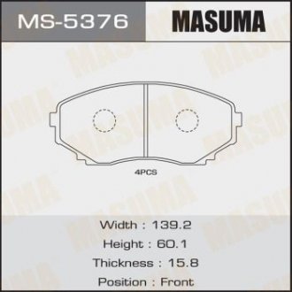 Колодки дисковые з (1/12) MASUMA MS5376 (фото 1)