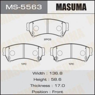 Колодки дисковые з (1/12) MASUMA MS5563