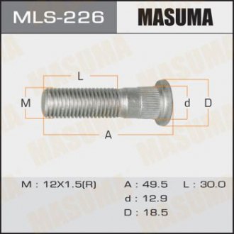Шпилька HYUNDAI OEM_51752-07000 12X1.5 (уп 20шт) MASUMA MLS226
