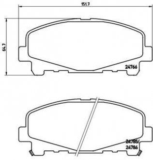 Комплект гальмівних колодок з 4 шт. дисків BREMBO P28043X (фото 1)