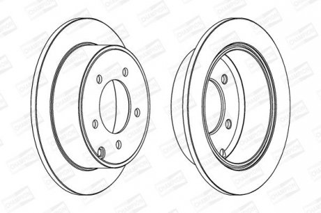 Гальмівний диск задній CHRYSLER SEBRING/ DODGE AVENGER, CALIBER/ JEEP COMPASS, PATRIOT CHAMPION 562857CH (фото 1)