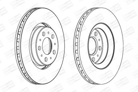 VOLVO Диск тормозной передний S80 2.0I-2.9I 98- CHAMPION 562173CH