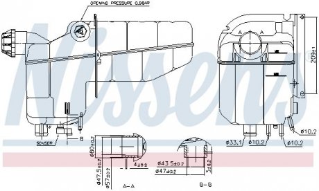 Компенсационный бак, охлаждающая жидкость NISSENS 996020