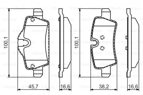 Колодки тормозные задние MINI MINI COOPER 1.2-2.0 2013- BOSCH 0986495427 (фото 1)