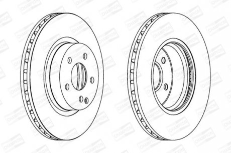 Гальмівний диск передній Mercedes CLS, E-Class / Saab 9-3 CHAMPION 562386CH