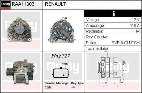 Генератор Renault REMY RAA11303 (фото 1)