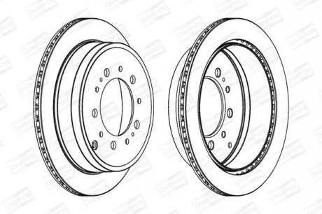 Диск тормозной задний Toyota Land Cruiser 200 08- CHAMPION 562761CH-1