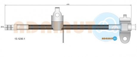 FORD Шланг гальмівний пер. прав.Transit 00- ADRIAUTO 13.1230.1 (фото 1)