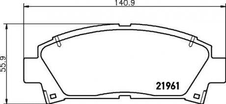Колодки тормозные дисковые передние Lexus GS 300, 430 (05-11), Camry 2.0, 2.4(01-06), Avensis 1.8, 2.0 (00-03) Nisshinbo NP1077