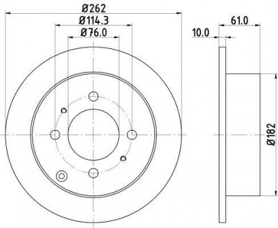 Диск тормозной задний Hyundai Matrix 1.5, 1.6, 1.8 (01-10), Sonata 2.0 (06-)/Kia Magentis 2.0, 2.5 V6 (01-) Nisshinbo ND6005