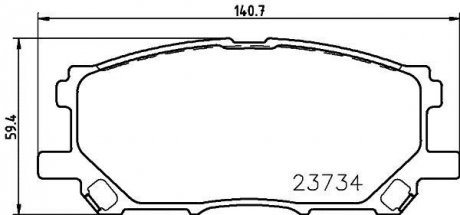 Колодки тормозные дисковые передние Lexus RX 270,350, 400h, 450h (08-)/Toyota Prius Hybrid 1.5 (03-09) Nisshinbo NP1062