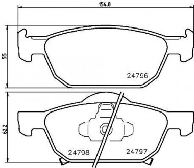 Колодки тормозные дисковые передние Honda Cicic IX 1.6, 1.8, 2., 2.2 (12-), Accord VIII 2.0, 2.4 (08-) Nisshinbo NP8018